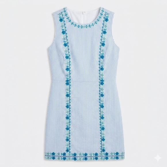 Vineyard Vines Dresses & Skirts - Vineyard Vines Blue White Striped Embroidered Shift Dress Size 6 - CJ